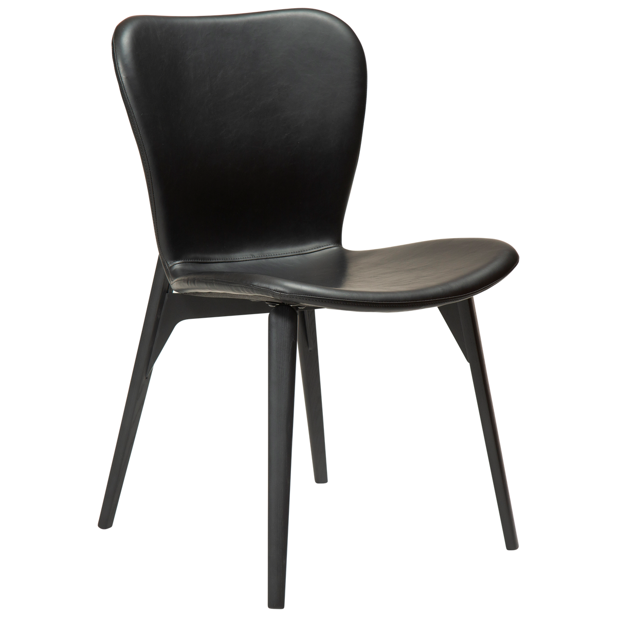 Stuhl Picea Kunstleder Vintage Schwarz / Esche schwarz (2er-Set)