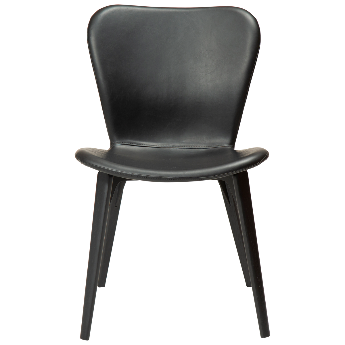 Stuhl Picea Kunstleder Vintage Schwarz / Esche schwarz (2er-Set)