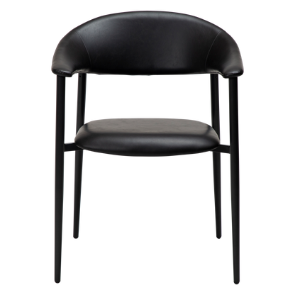 Armlehnstuhl Rhus Kunstleder Vintage Schwarz (2er-Set)