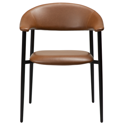 Armlehnstuhl Rhus Kunstleder Mittelbraun (2er-Set)