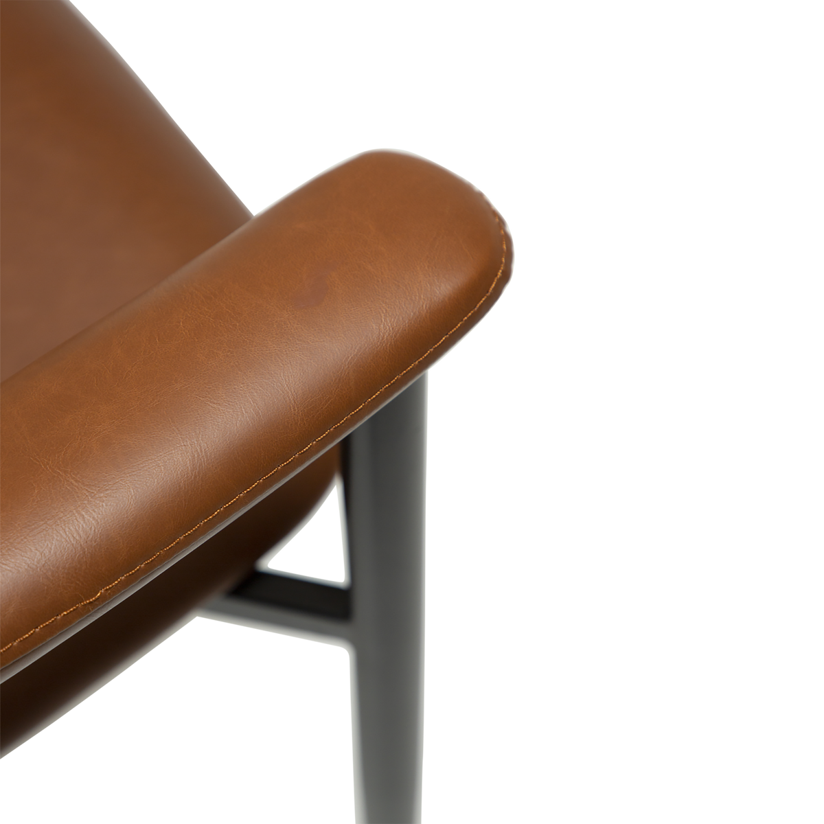 Armlehnstuhl Rhus Kunstleder Mittelbraun (2er-Set)