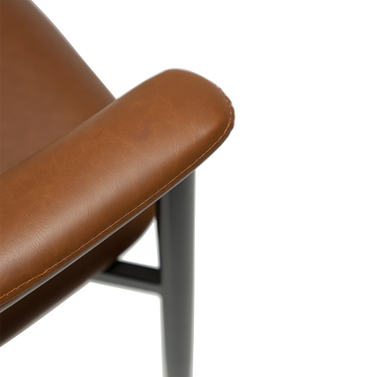 Armlehnstuhl Rhus Kunstleder Mittelbraun (2er-Set)
