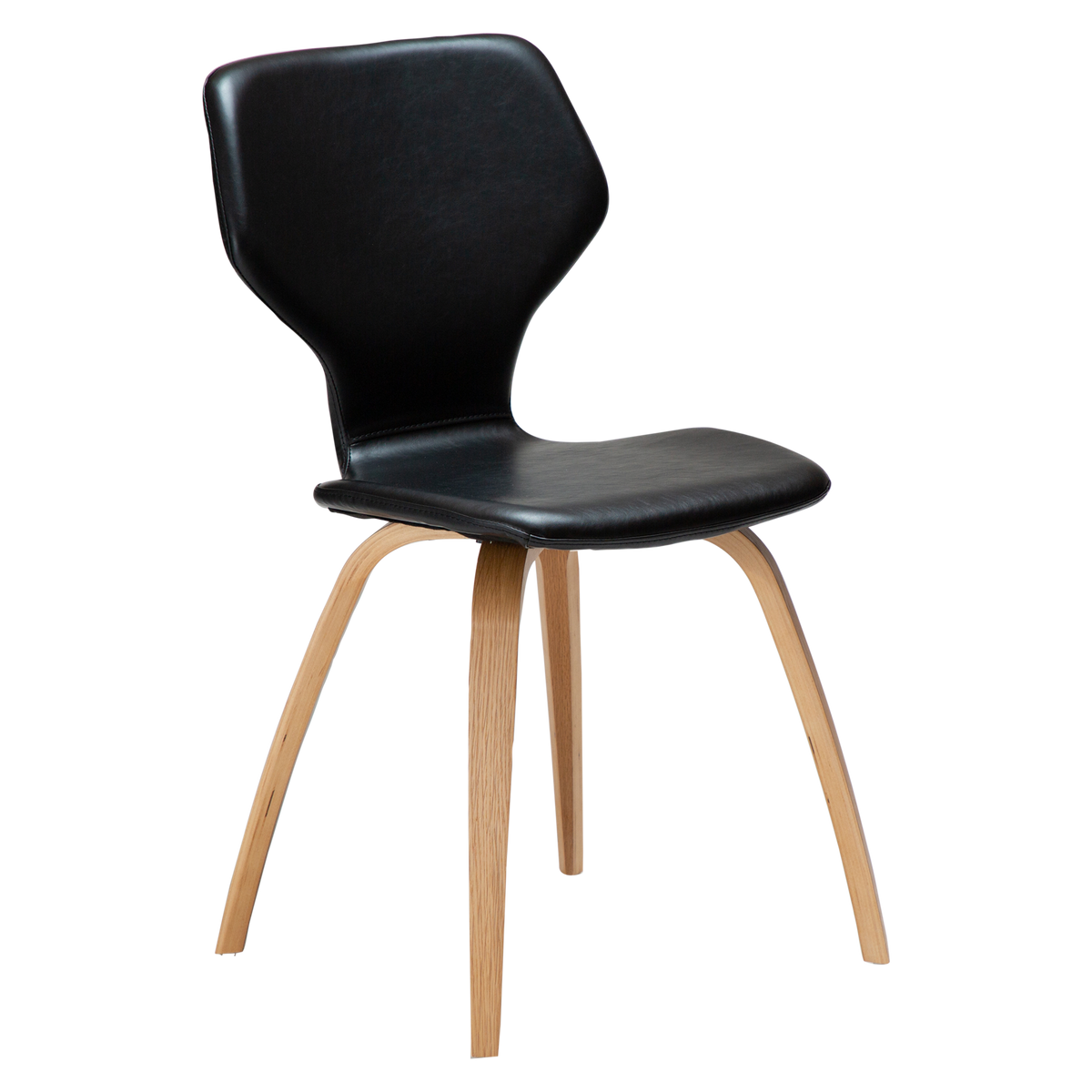 Stuhl Sabal Kunstleder Vintage Schwarz / Esche schwarz gebeizt (2er-Set)