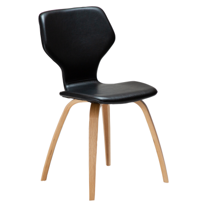 Stuhl Sabal Kunstleder Vintage Schwarz / Esche schwarz gebeizt (2er-Set)