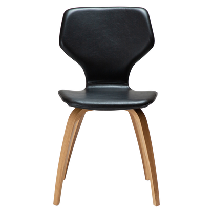 Stuhl Sabal Kunstleder Vintage Schwarz / Esche schwarz gebeizt (2er-Set)