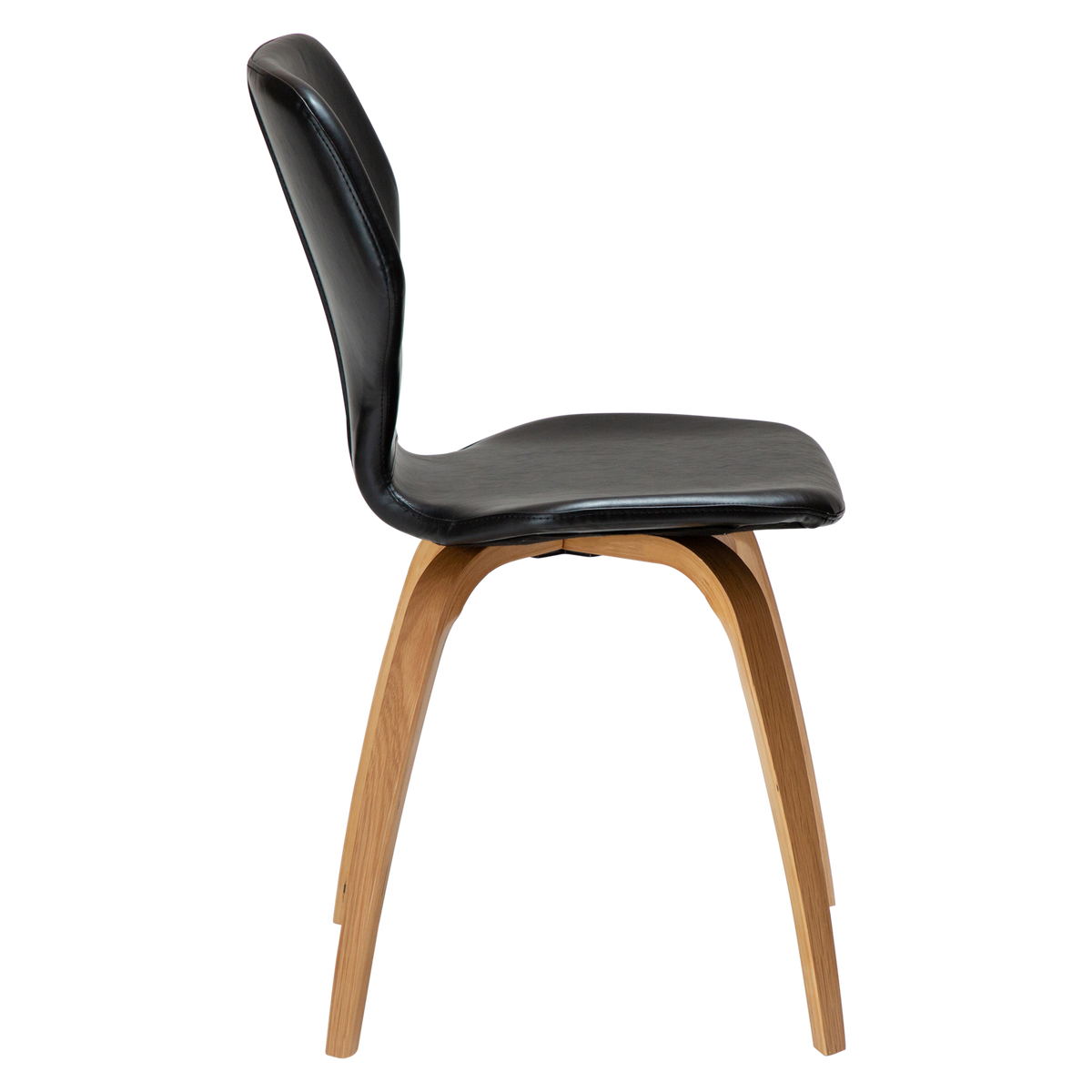 Stuhl Sabal Kunstleder Vintage Schwarz / Esche schwarz gebeizt (2er-Set)