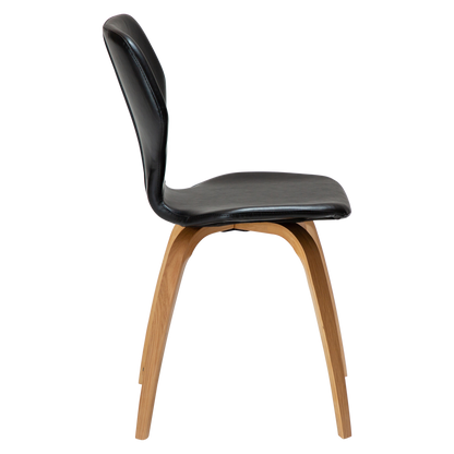 Stuhl Sabal Kunstleder Vintage Schwarz / Esche schwarz gebeizt (2er-Set)