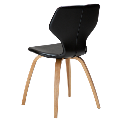 Stuhl Sabal Kunstleder Vintage Schwarz / Esche schwarz gebeizt (2er-Set)