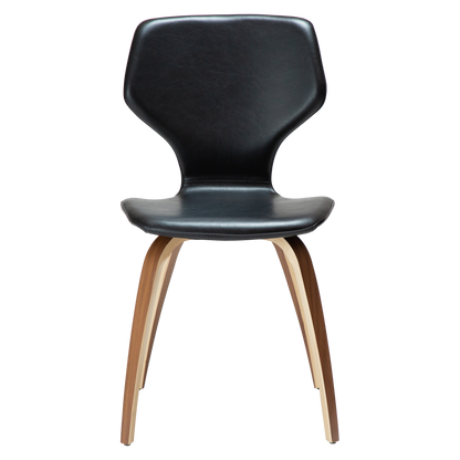 Stuhl Sabal Kunstleder Vintage Schwarz / Walnuss (2er-Set)