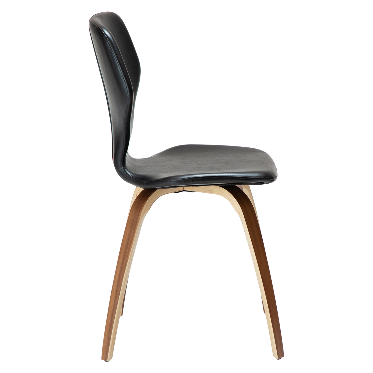 Stuhl Sabal Kunstleder Vintage Schwarz / Walnuss (2er-Set)