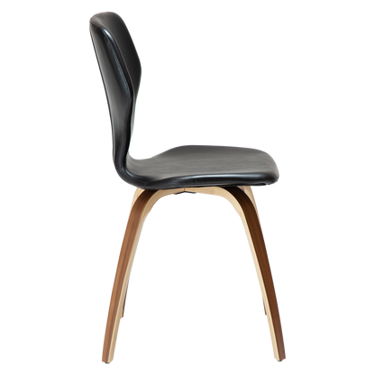 Stuhl Sabal Kunstleder Vintage Schwarz / Walnuss (2er-Set)
