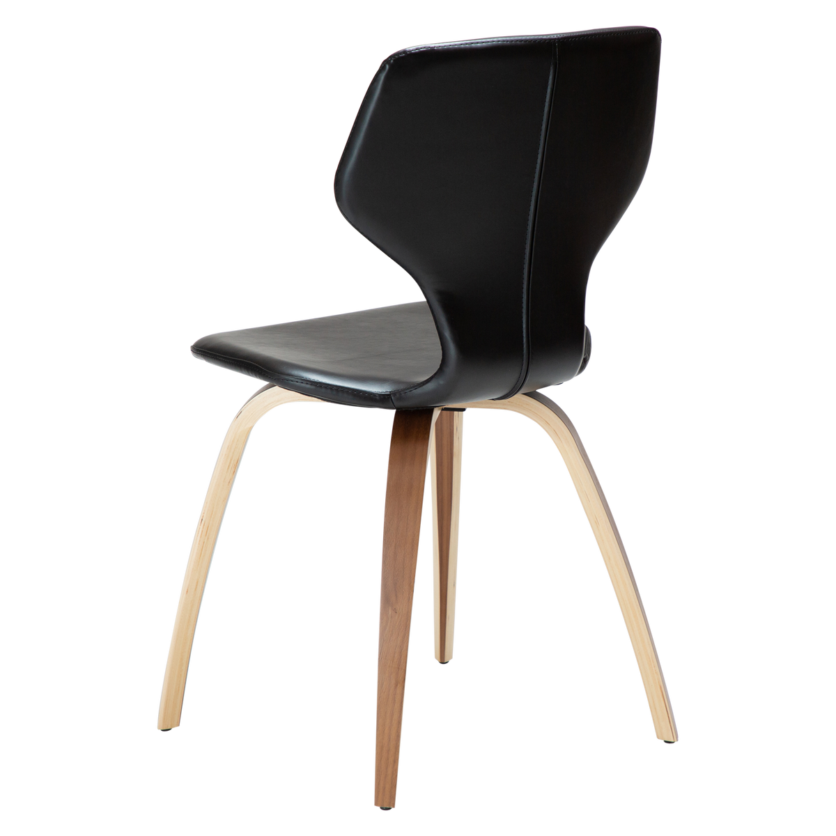 Stuhl Sabal Kunstleder Vintage Schwarz / Walnuss (2er-Set)
