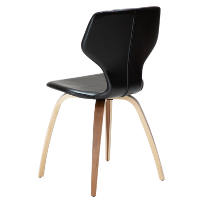 Stuhl Sabal Kunstleder Vintage Schwarz / Walnuss (2er-Set)