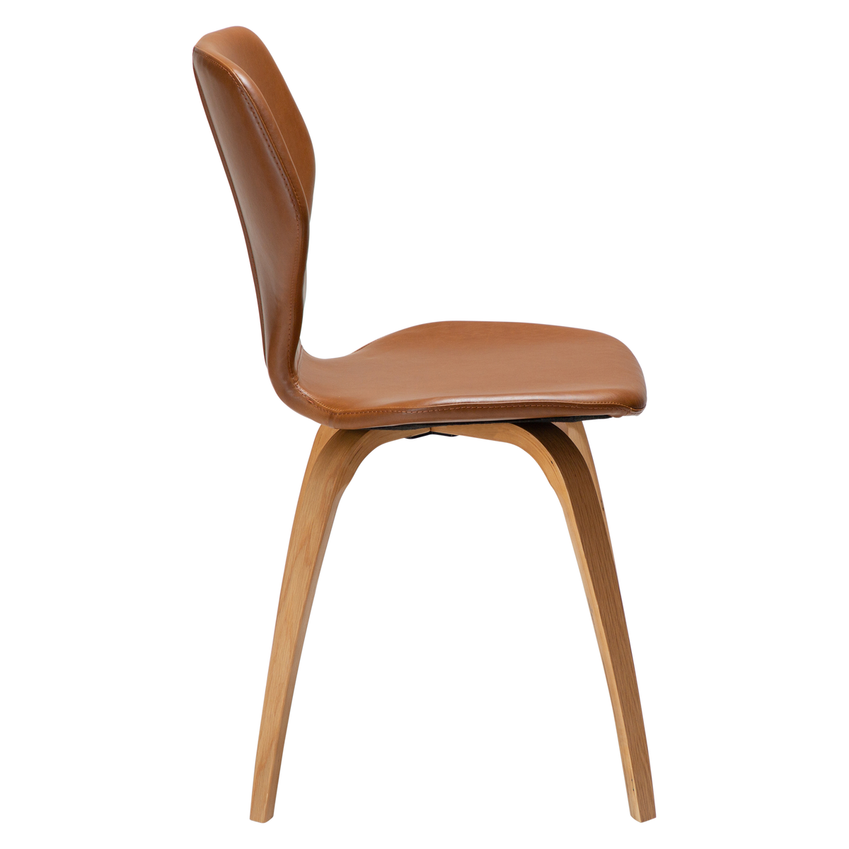 Stuhl Sabal Kunstleder Mittelbraun / Eiche (2er-Set)
