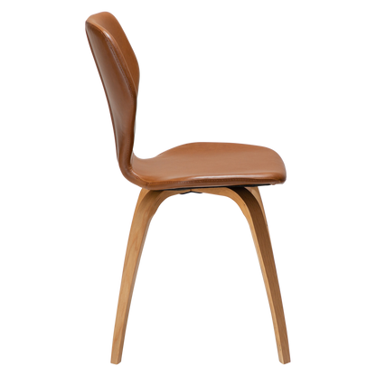 Stuhl Sabal Kunstleder Mittelbraun / Eiche (2er-Set)