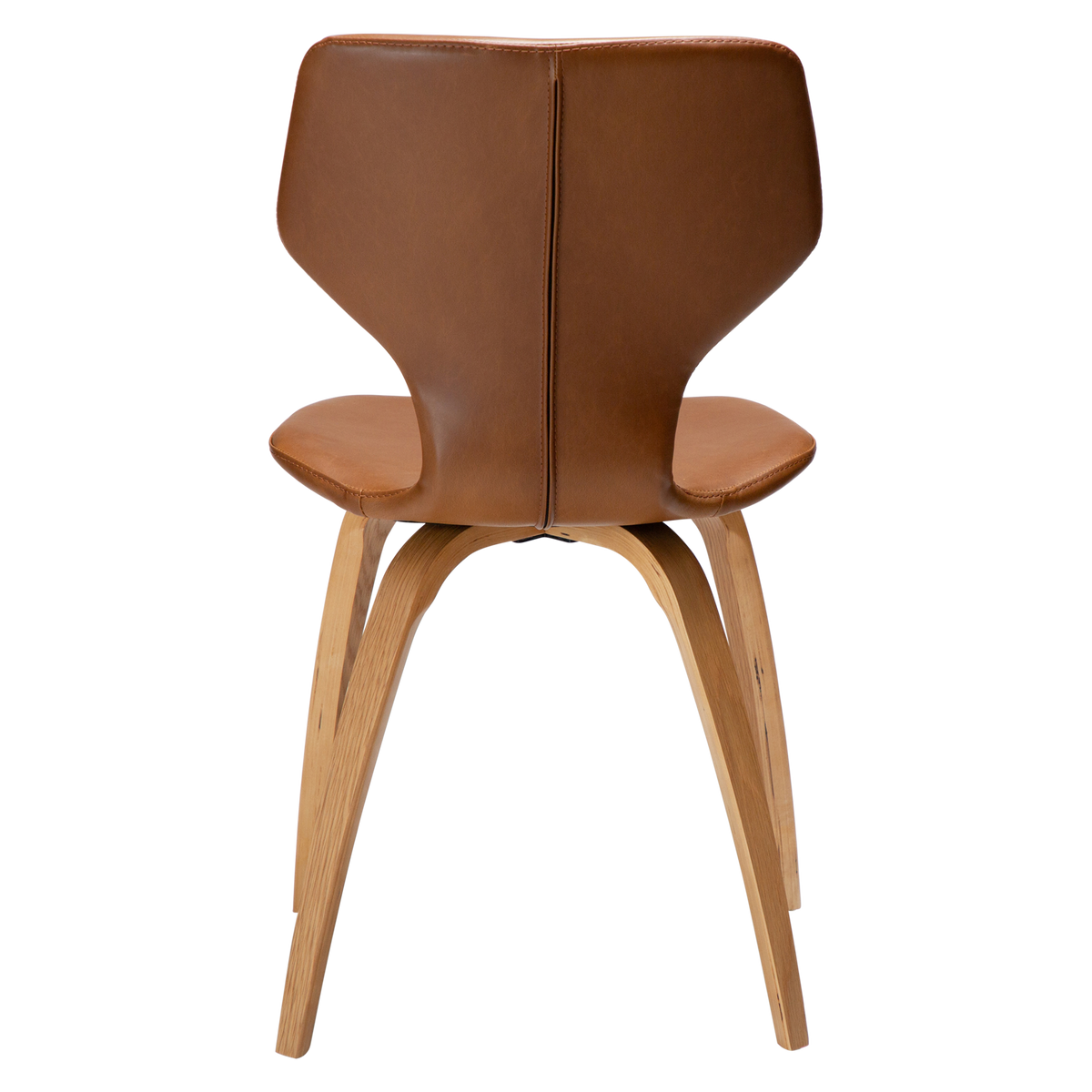 Stuhl Sabal Kunstleder Mittelbraun / Eiche (2er-Set)