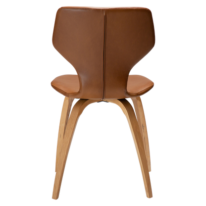 Stuhl Sabal Kunstleder Mittelbraun / Eiche (2er-Set)