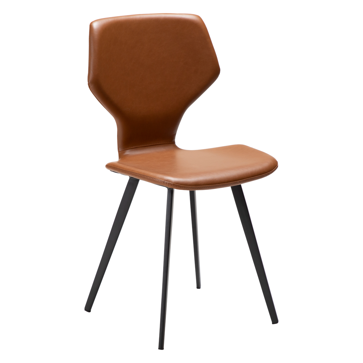 Stuhl Sabal Kunstleder Mittelbraun / schwarz (2er-Set)