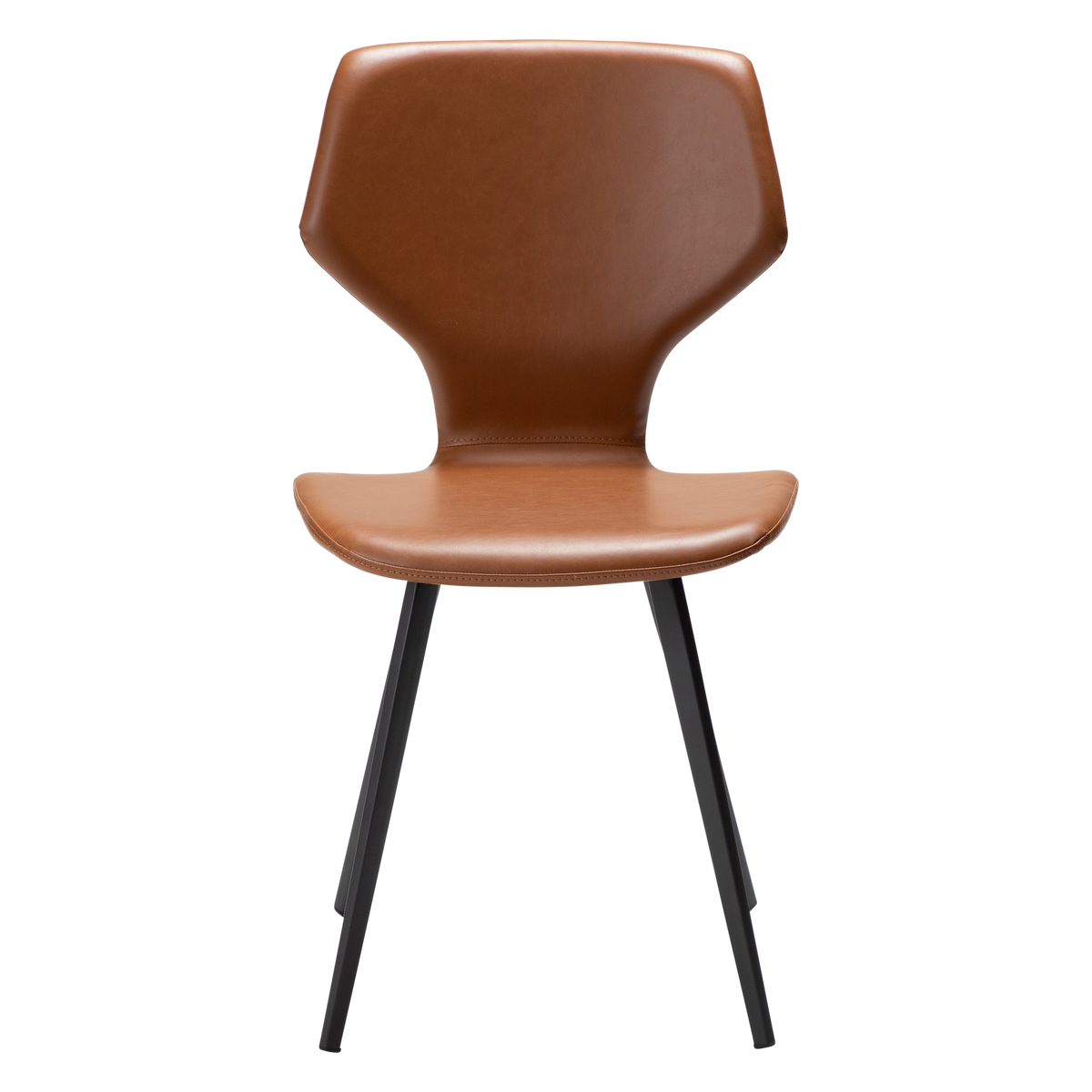 Stuhl Sabal Kunstleder Mittelbraun / schwarz (2er-Set)