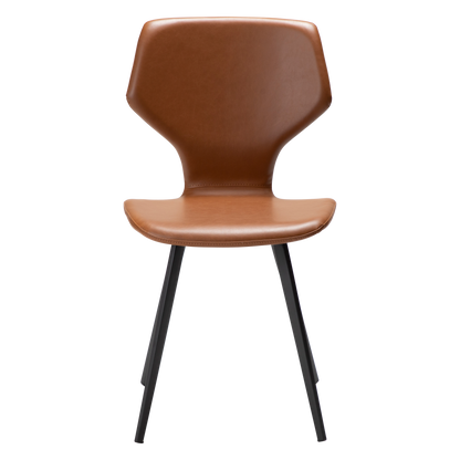 Stuhl Sabal Kunstleder Mittelbraun / schwarz (2er-Set)
