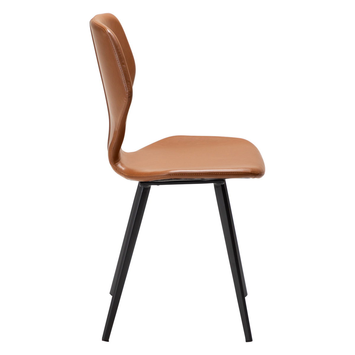 Stuhl Sabal Kunstleder Mittelbraun / schwarz (2er-Set)