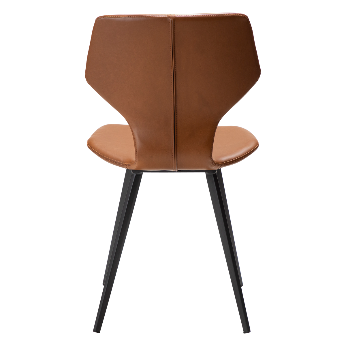 Stuhl Sabal Kunstleder Mittelbraun / schwarz (2er-Set)