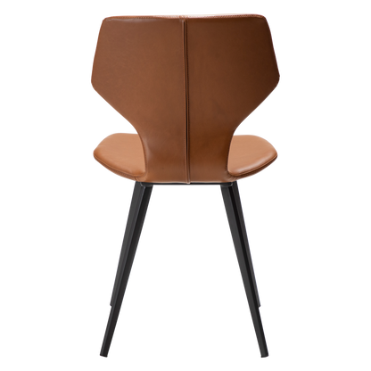 Stuhl Sabal Kunstleder Mittelbraun / schwarz (2er-Set)