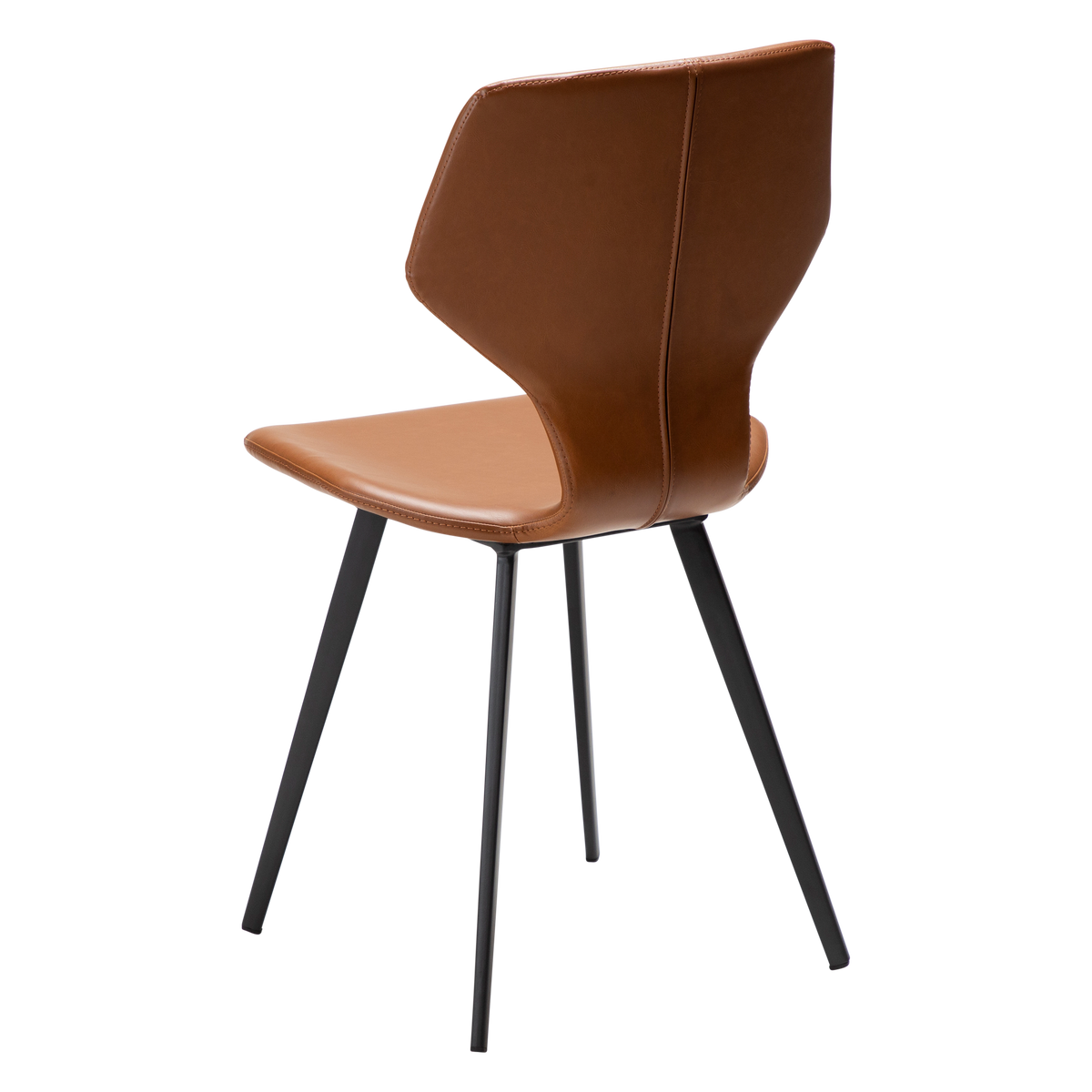 Stuhl Sabal Kunstleder Mittelbraun / schwarz (2er-Set)