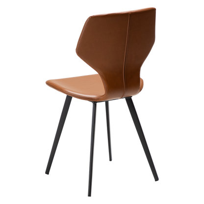 Stuhl Sabal Kunstleder Mittelbraun / schwarz (2er-Set)