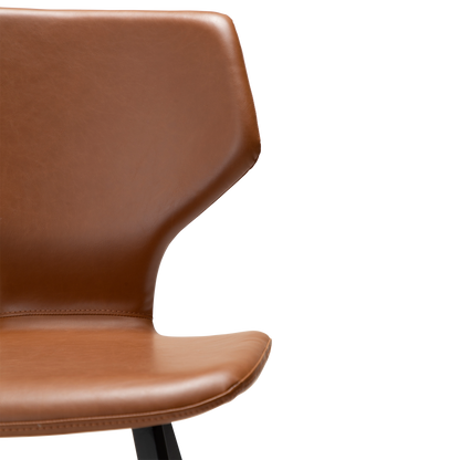 Stuhl Sabal Kunstleder Mittelbraun / schwarz (2er-Set)