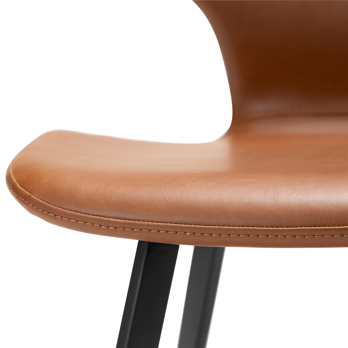 Stuhl Sabal Kunstleder Mittelbraun / schwarz (2er-Set)