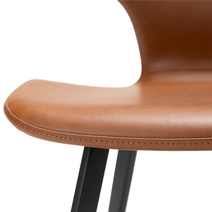 Stuhl Sabal Kunstleder Mittelbraun / schwarz (2er-Set)