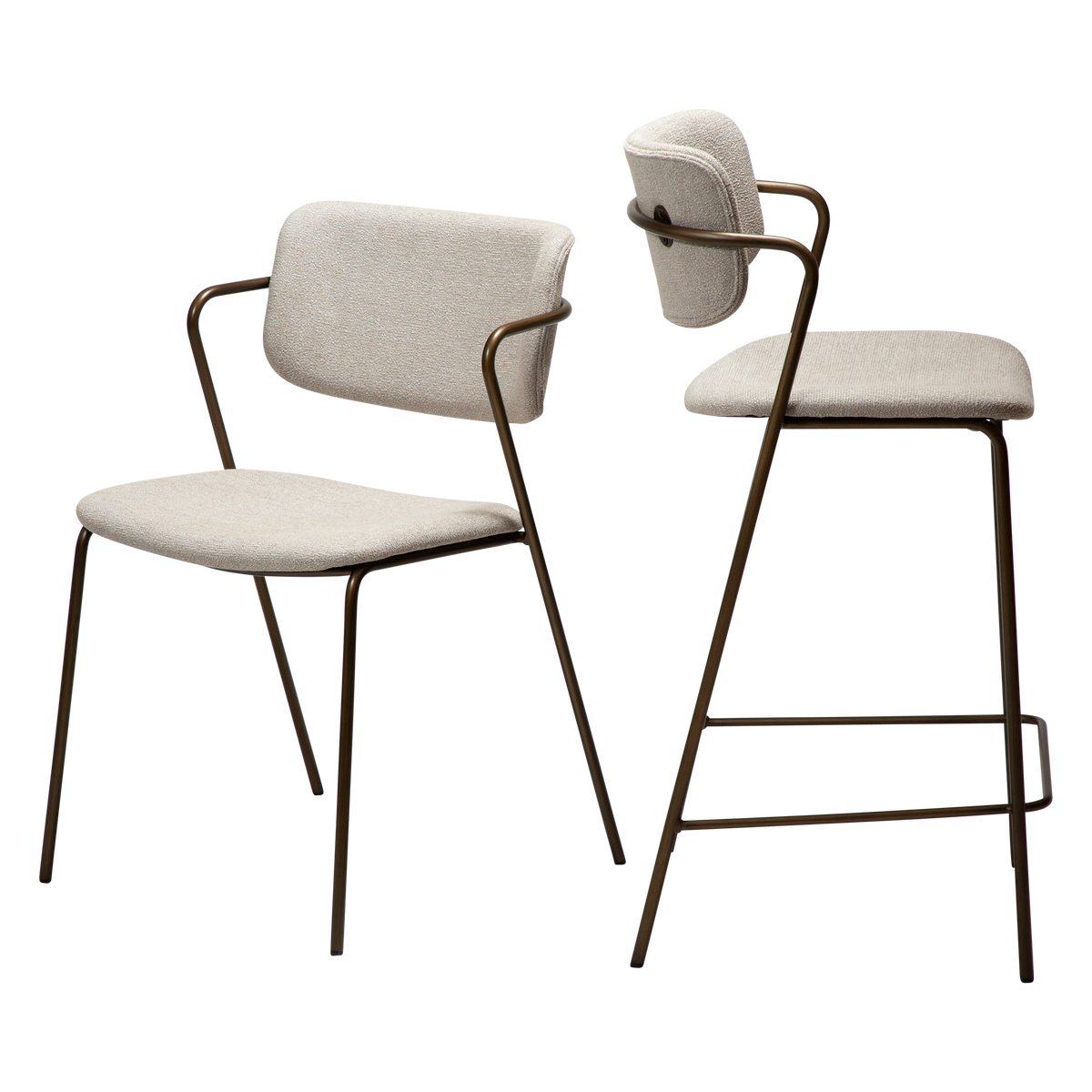 Stuhl Zygia Kaschmir / Messing (2er-Set)
