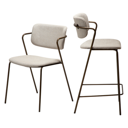 Stuhl Zygia Kaschmir / Messing (2er-Set)