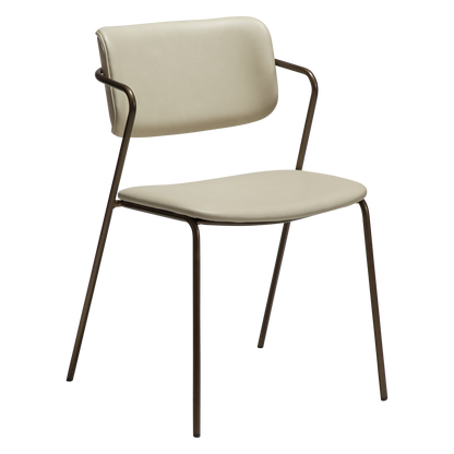 Stuhl Zygia Kunstleder Mandelbeige (2er-Set)