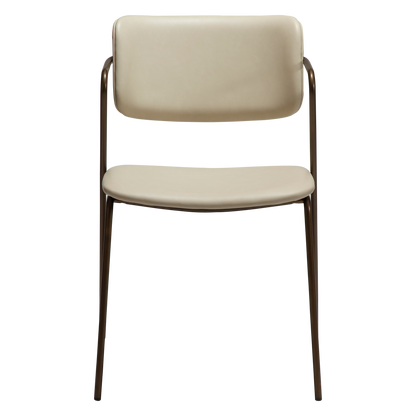 Stuhl Zygia Kunstleder Mandelbeige (2er-Set)