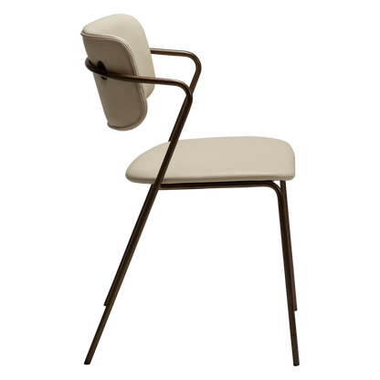 Stuhl Zygia Kunstleder Mandelbeige (2er-Set)