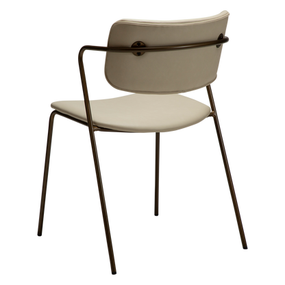 Stuhl Zygia Kunstleder Mandelbeige (2er-Set)