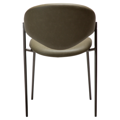 Stuhl Zamia Kunstleder Dunkeloliv (2er-Set)
