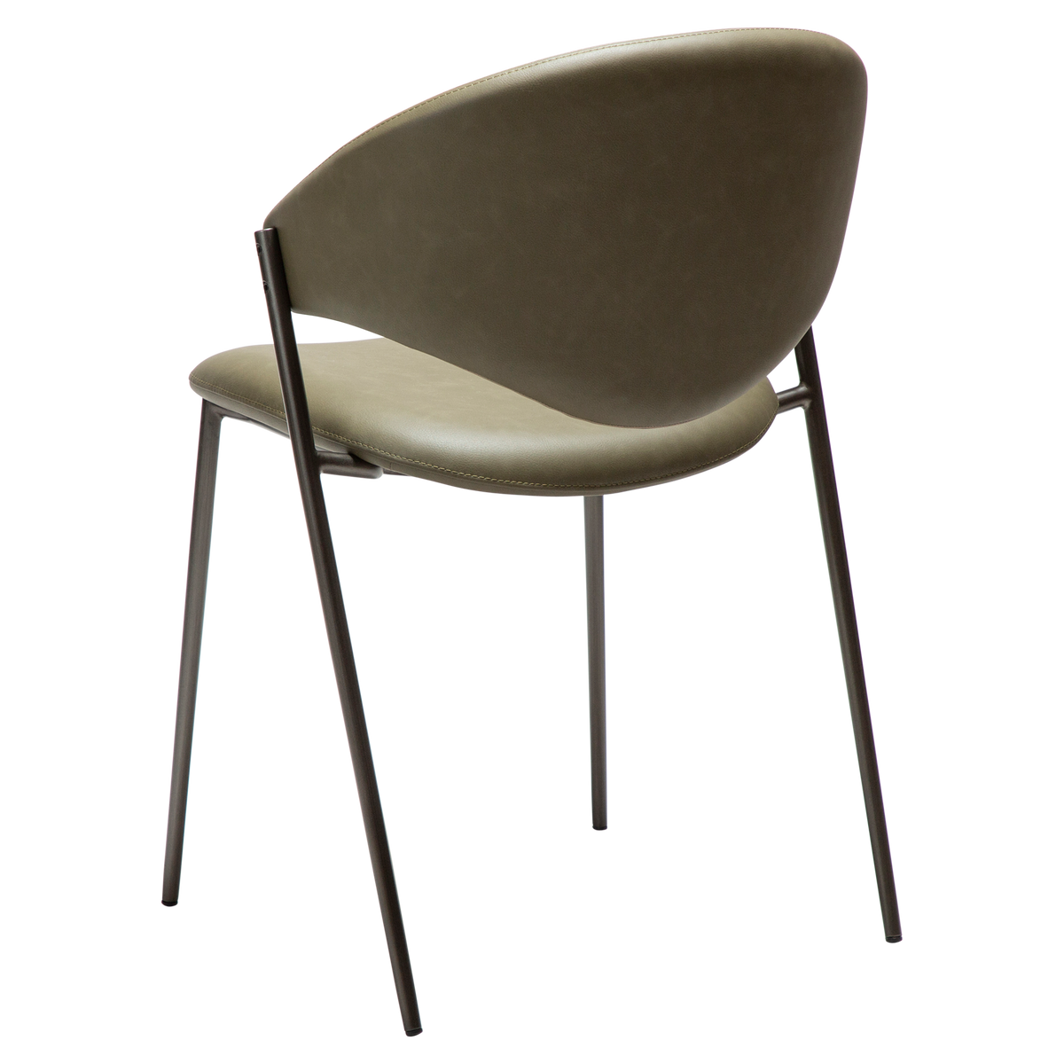 Stuhl Zamia Kunstleder Dunkeloliv (2er-Set)