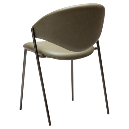 Stuhl Zamia Kunstleder Dunkeloliv (2er-Set)