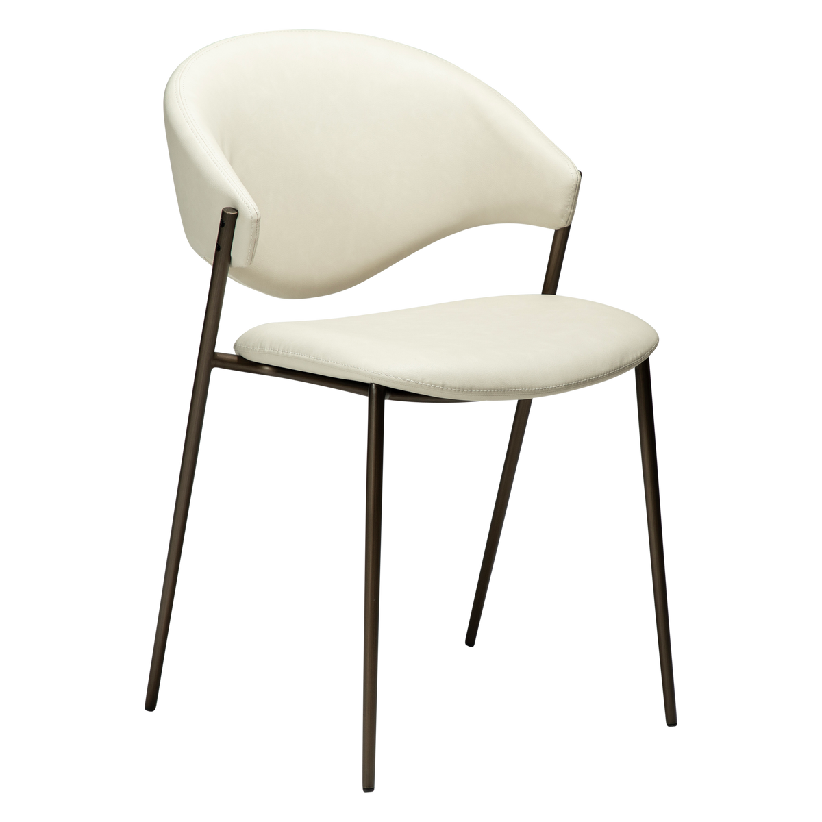 Stuhl Zamia Kunstleder Mandelbeige (2er-Set)