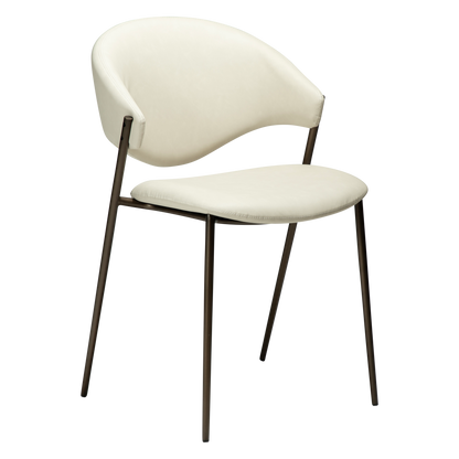 Stuhl Zamia Kunstleder Mandelbeige (2er-Set)