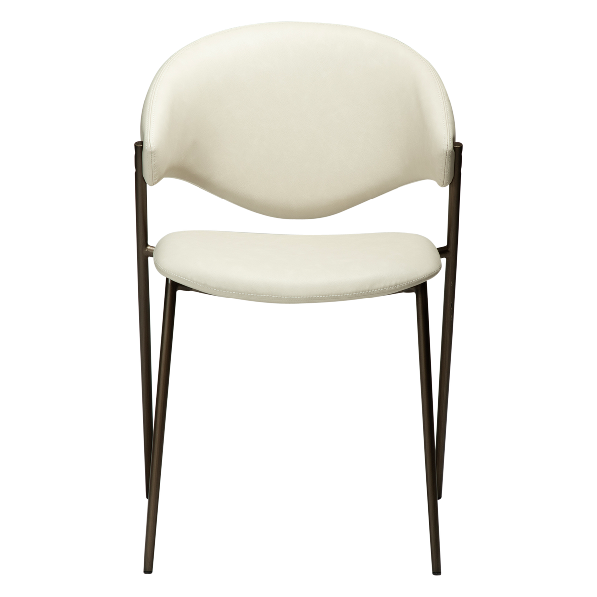 Stuhl Zamia Kunstleder Mandelbeige (2er-Set)