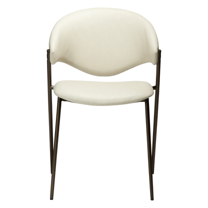 Stuhl Zamia Kunstleder Mandelbeige (2er-Set)