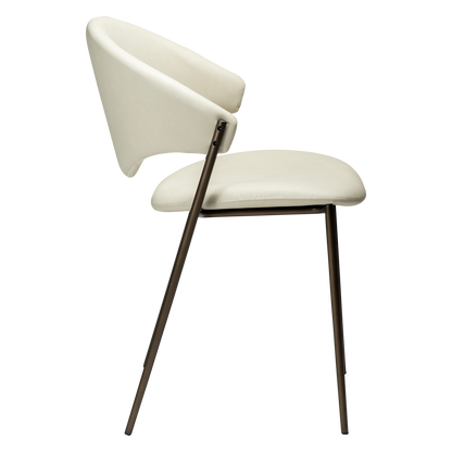 Stuhl Zamia Kunstleder Mandelbeige (2er-Set)