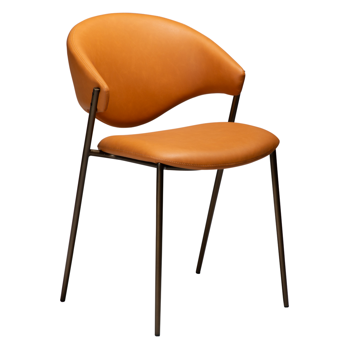 Stuhl Zamia Kunstleder Rostorange (2er-Set)