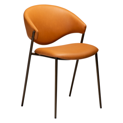 Stuhl Zamia Kunstleder Rostorange (2er-Set)