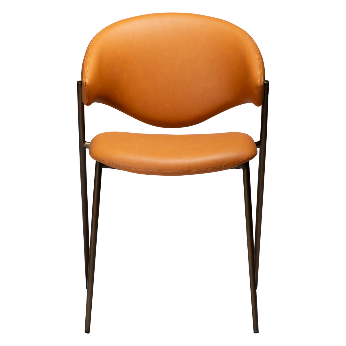 Stuhl Zamia Kunstleder Rostorange (2er-Set)
