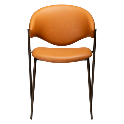Stuhl Zamia Kunstleder Rostorange (2er-Set)